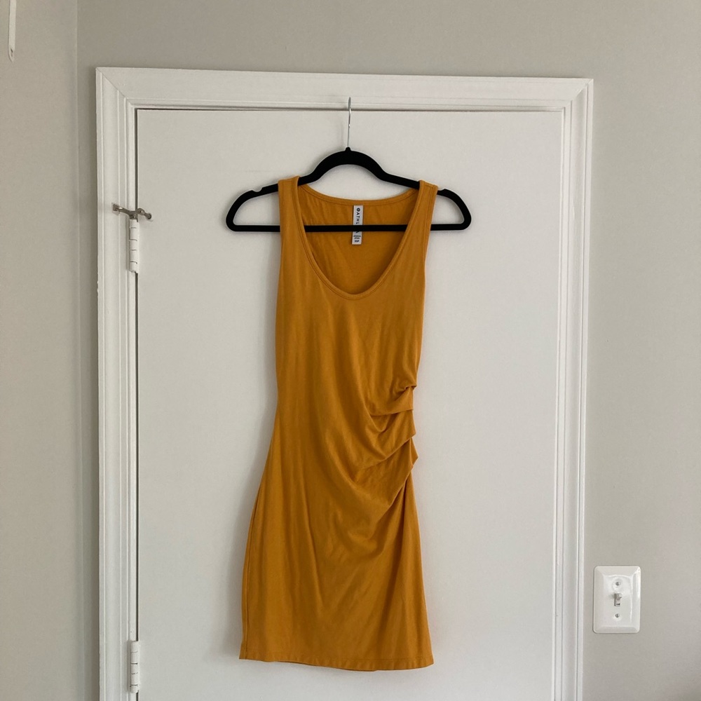Athleta Mustard Yellow Sleeveless Mini Dress